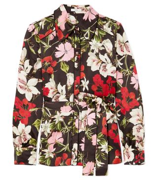 Erdem + Xen Floral-Print Silk-Satin Blouse