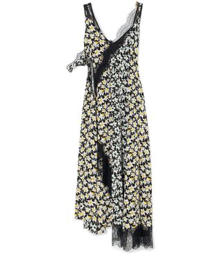 Joseph + Bronte Lace-Trimmed Floral-Print Silk Midi Dress