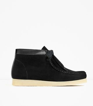 Zara + Flat Crepe Ankle Boots