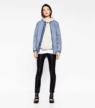 Zara + Denim Bomber Jacket With Back Print