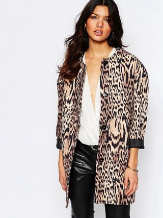 Mango + Leopard Print Over Coat
