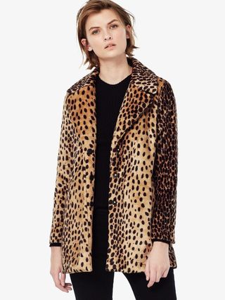 Mango + Leopard Faux-Fur Coat