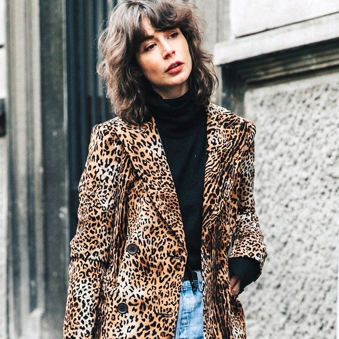 Leopard cheap padded coat