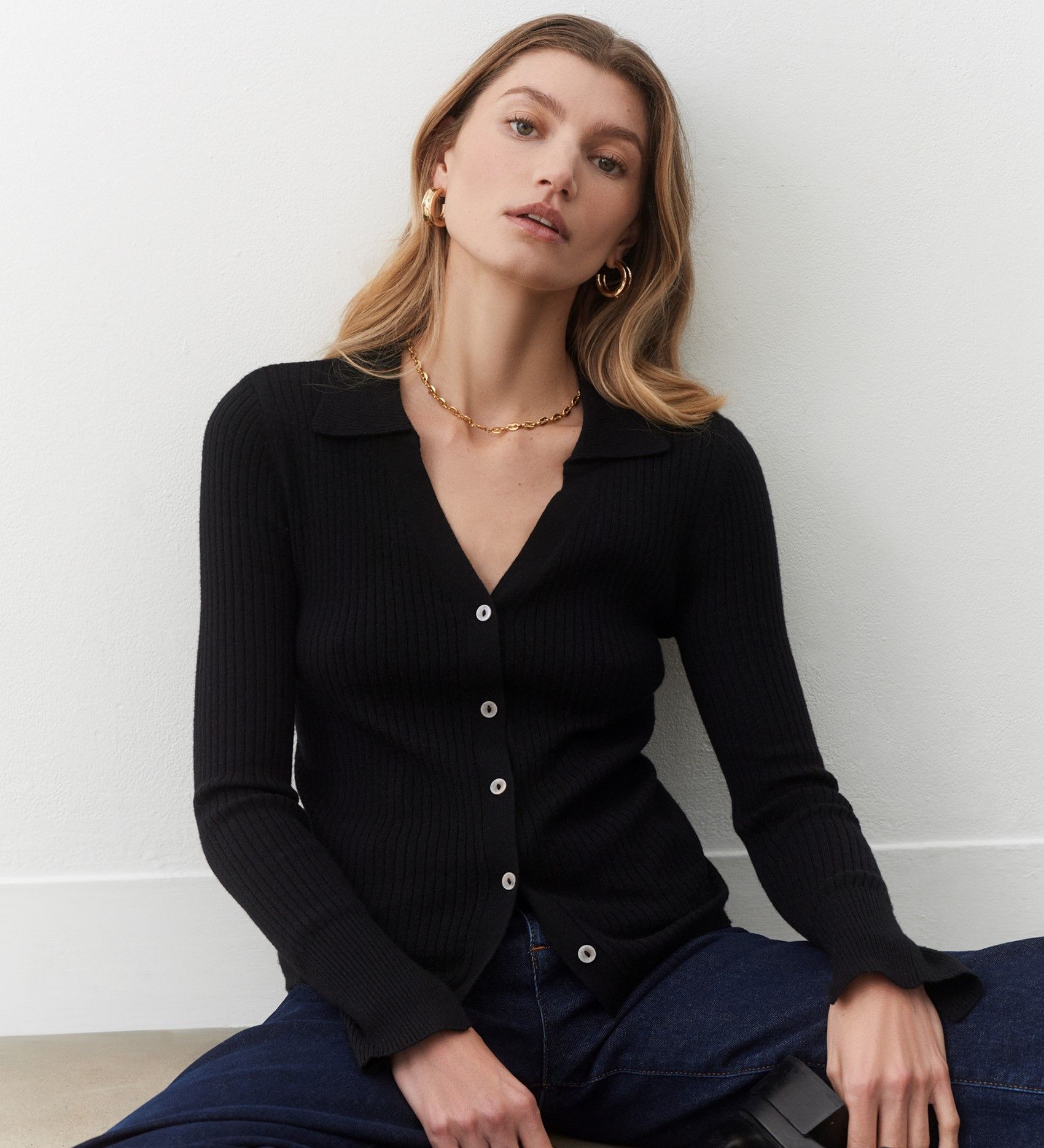 Finery + Lile Black Knit Sweater