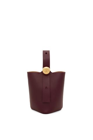Loewe + Mini Pebble Bucket Bag in Mellow Calfskin