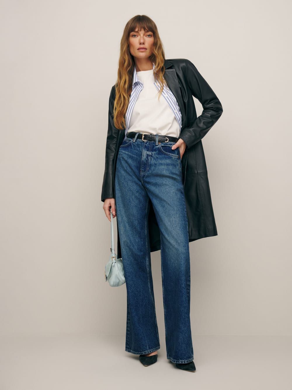 Reformation + Cary High Rise Slouchy Wide Leg Jeans