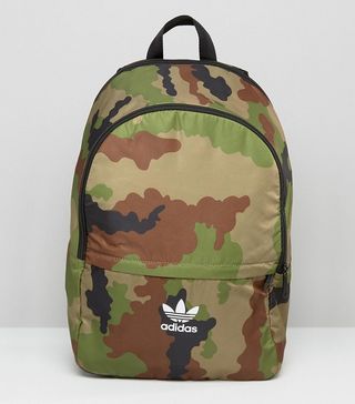 Adidas Originals + Camo Print Backpack With Trefoil Logo