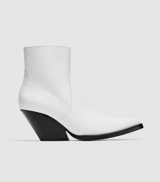 Zara + Leather Cowboy Ankle Boots