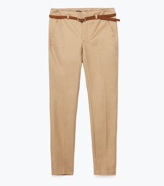 Zara + Chino Style Trousers With Belt