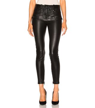 Unravel + Leather Lace Up Skinny Pants