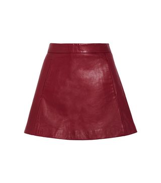 Ganni + Leather Mini Skirt