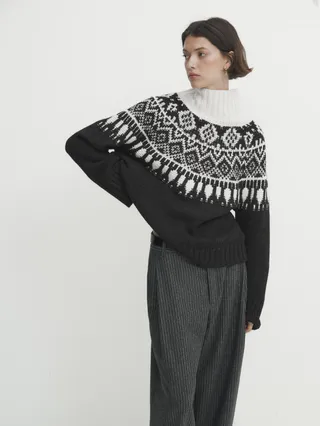 Massimo Dutti + Fair Isle Jacquard Knit