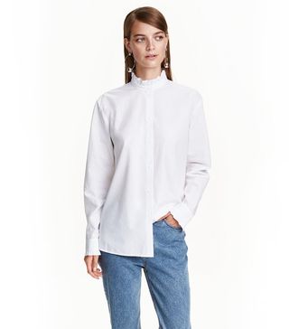 H&M + Shirt with Ruffled Collar