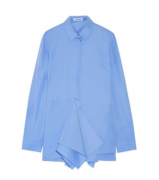 Jil Sander + Ruffled Cotton-Poplin Shirt