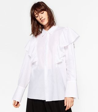 Zara + Oversized Blouse with Frill