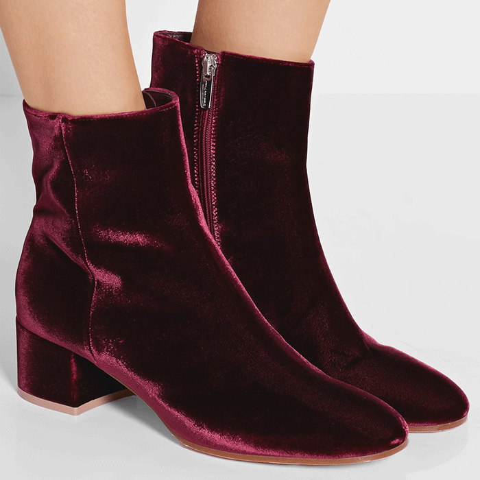 Velvet booties clearance