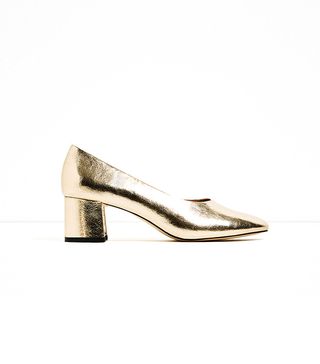 Zara + Mid Heel Laminated Shoes