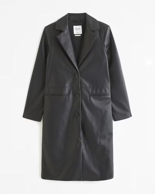 Abercrombie & Fitch + Vegan Leather Long-Length Coat