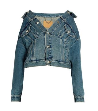 Balenciaga + Off-the-Shoulder Denim Jacket