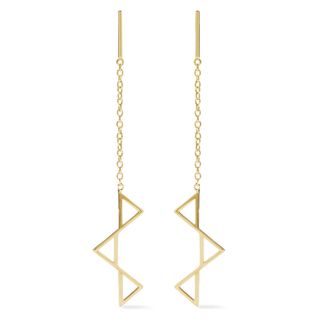 Arme De L'Amour + Dropped Triple Triangle Gold-Plated Earrings