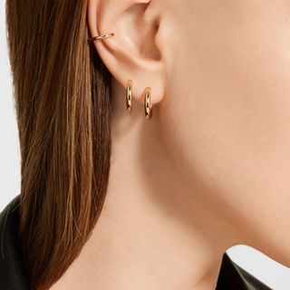Jennifer Fisher + Huggie Gold-Plated Hoop Earrings and Cuff Set