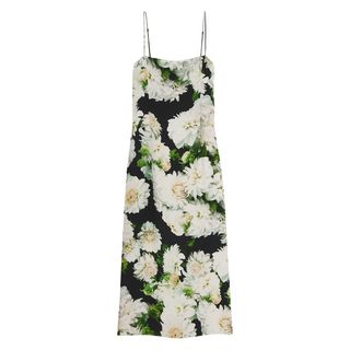 Adam Lippes + Floral Print Crepe Slip Dress