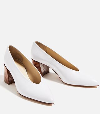 Zara + Leather Mid Heel Shoes