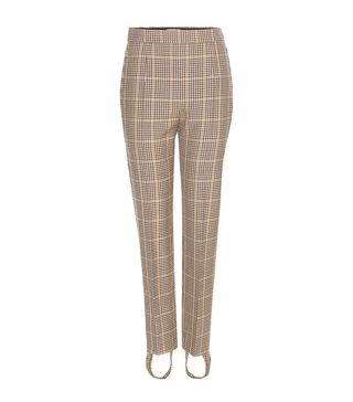 Balenciaga + Virgin Wool Houndstooth Stirrup Trousers