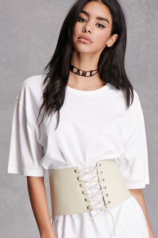 Forever 21 + Lambskin Lace-Up Corset