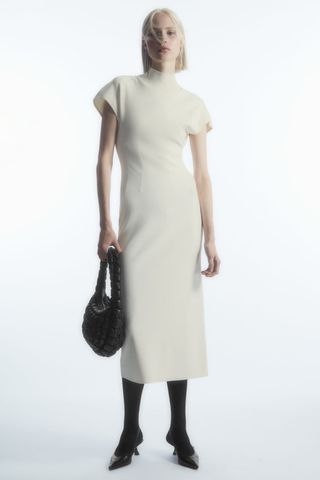 COS + High-Neck Knitted Corset Midi Dress