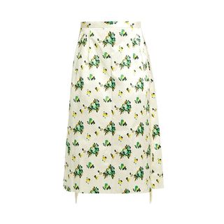 Toga + Floral Print A-Line Midi Skirt