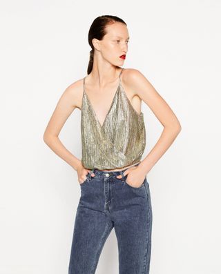 Zara + Shiny Cropped Top