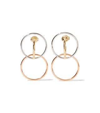 Charlotte Chesnais + Galilea Gold-Dipped And Silver Hoop Earrings