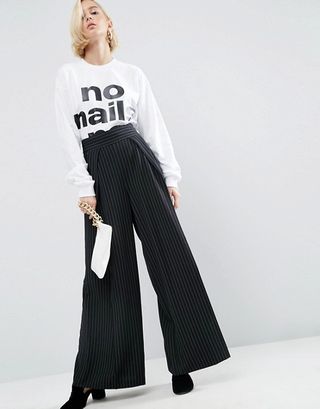 WAH London x ASOS + Relaxed Tailored Trouser In Pinstripe