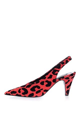 Topshop + Jemma Mid Point Shoes Red Leopard