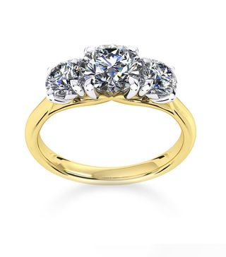 Mappin & Webb + Ena Harkness Three Stone Yellow Gold Ring