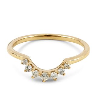 Anna Sheffield + Gold Grand Tiara White Diamond Ring