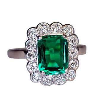 Rare Untreated + 2.31 Carat Colombian Emerald Diamond Ring