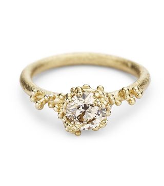 Ruth Tomlinson + Solitaire Champagne Diamond Ring with Granules