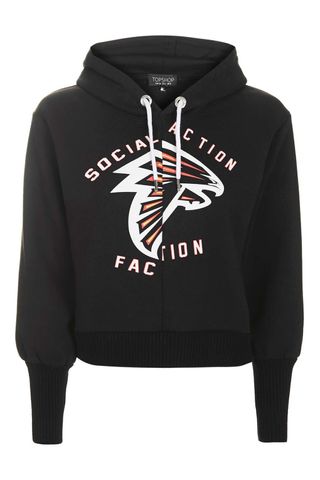 Topshop + Reclaim to Wear Cropped Hoodie With Motif