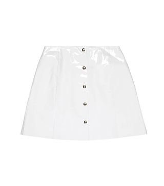 Veil London + White Patent Leather Skirt
