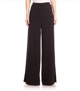 Jonathan Simkhai + Wide Leg Side Slit Crepe Pants