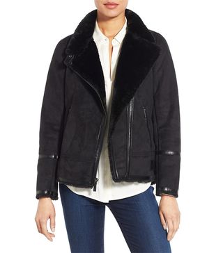 Michael Michael Kors + Asymmetrical Faux Shearling Jacket