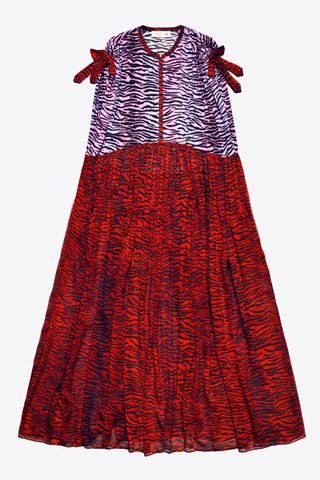 Kenzo x H&M + Long Silk Chiffon Dress