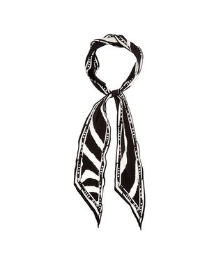 Rockins + Zebra-Print Super-Skinny Silk Scarf