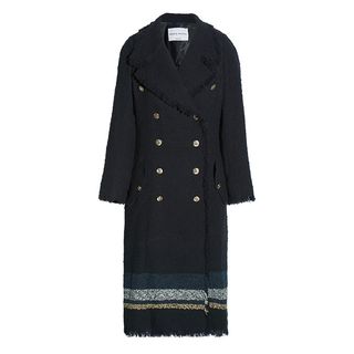 Sonia Rykiel + Striped Bouclé-Tweed Coat