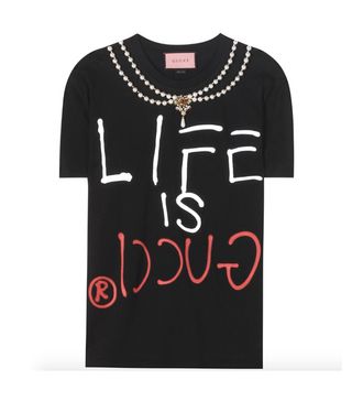 Gucci + GucciGhost Embellished Cotton T-Shirt