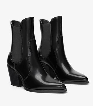 Zara + Mid-Heel Cowboy Boots