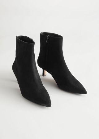 & Other Stories + Suede Kitten Heel Ankle Boots