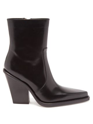 Paris Texas + Rodeo Point-Toe Leather Ankle Boots
